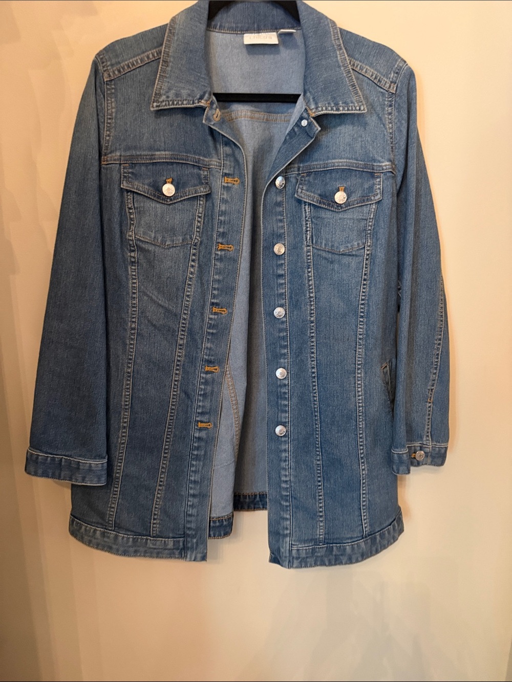 Chico's Classic Light Blue Denim Jean Jacket